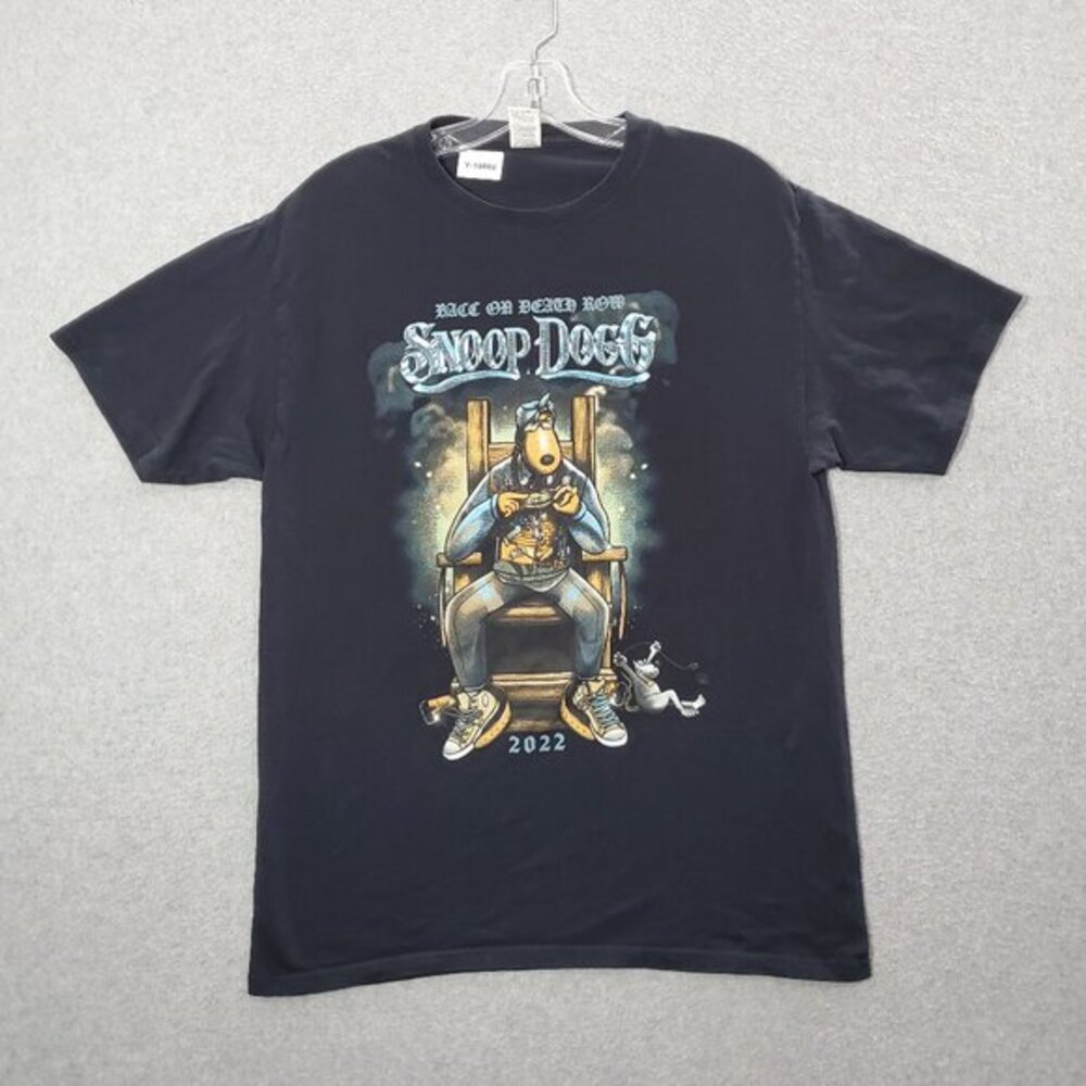 Snoop Dogg Men Shirt Medium Black 2022 Mount Westmore Back On Death Row Tee